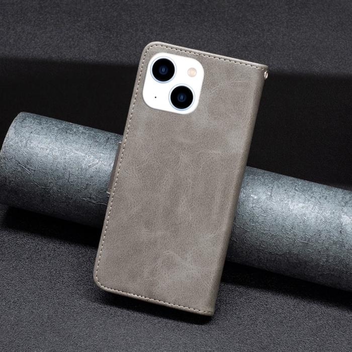 Bild 5, iPhone 15 Fodral Shark Solid Läder Grå