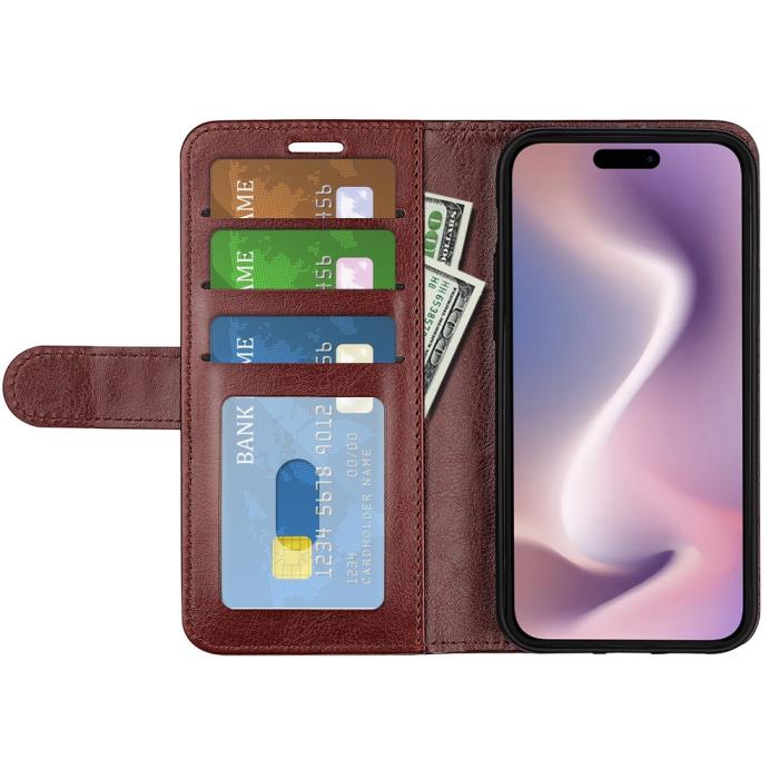Bild 2, iPhone 16 Pro Fodral Crazy Horse Brun