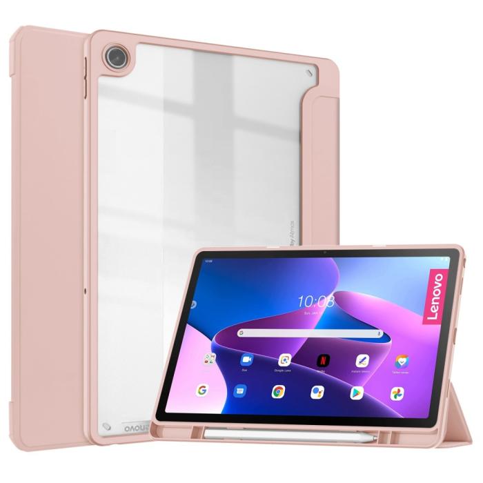 Bild 1, Lenovo Tab M10 Plus Gen 3 Fodral Tri-Fold Hybrid Ljus Rosa