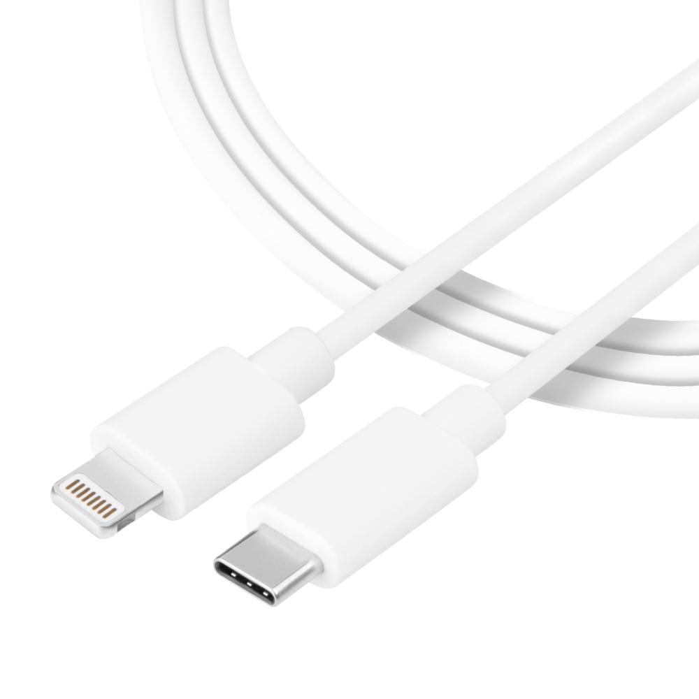 Tactical 2m 2A 10W USB-C - Lightning Laddkabel Smooth Vit