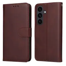 Samsung Galaxy S25 FE Pl&aring;nboksfodral L&auml;der Brun