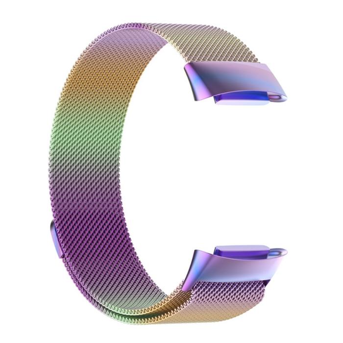 Bild 1, Fitbit Charge 6 / 5 Metall Armband Milanese Loop Oil Fade
