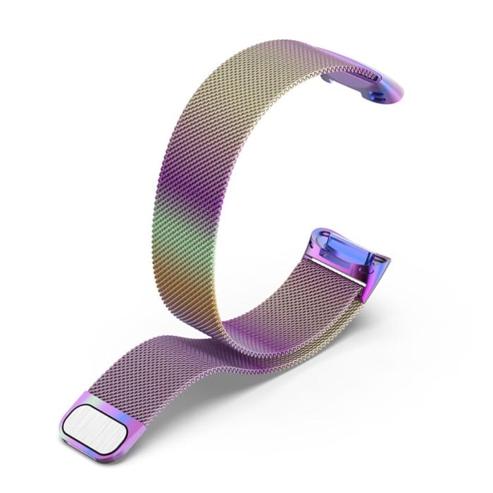 Bild 2, Fitbit Charge 6 / 5 Metall Armband Milanese Loop Oil Fade
