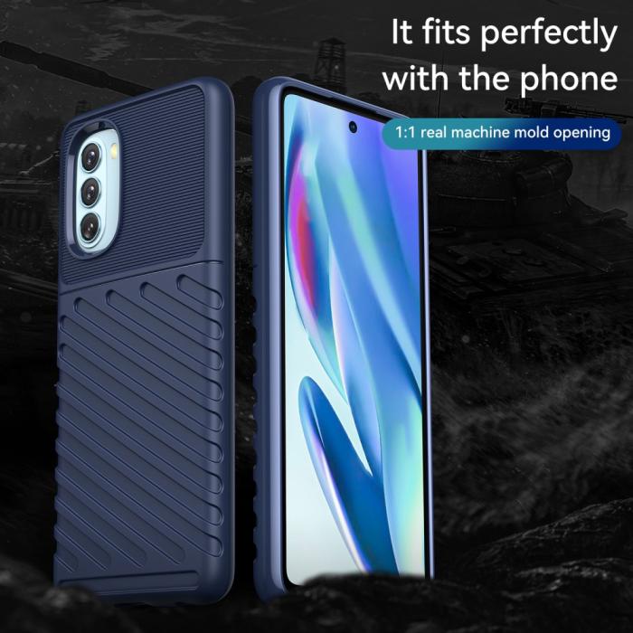 Bild 2, Motorola Moto G51 Skal Twill Textur Blå