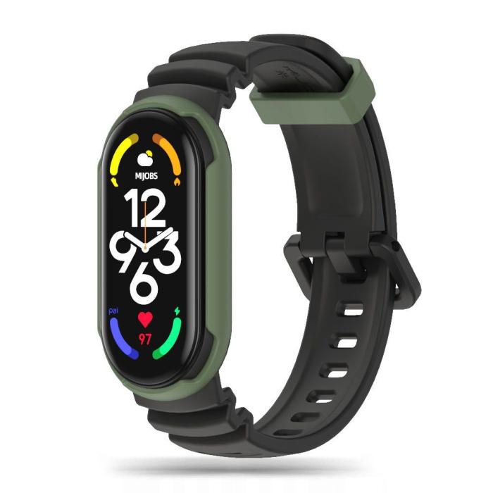 Bild 1, Tech-Protect Xiaomi Mi Smart Band 5/6/7 Armband Hybrid Svart/Grön