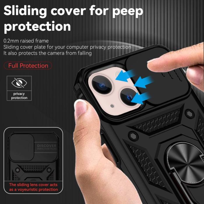 Bild 5, iPhone 14 Skal Ring Armor Med CamShield Svart