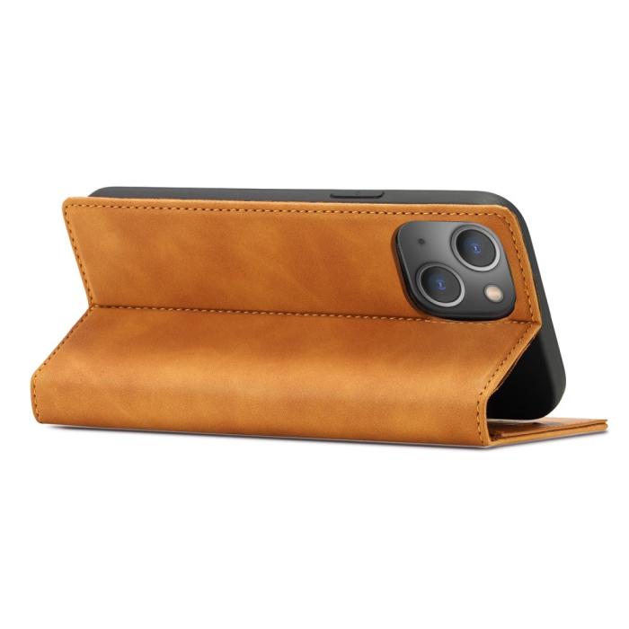 Bild 4, LC.IMEEKE iPhone 15 Plus Fodral Flip Läder Brun