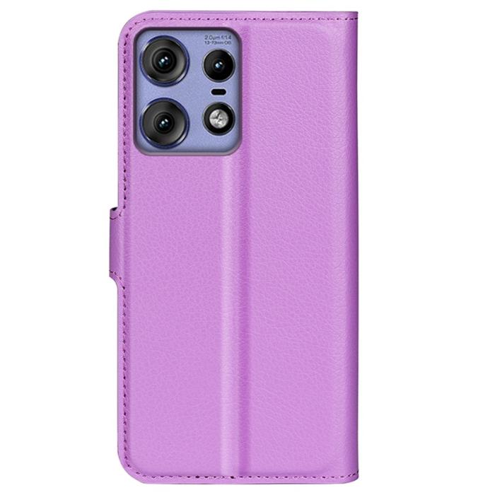 Bild 6, Motorola Edge 50 Pro 5G Litchi Läder Fodral Lila