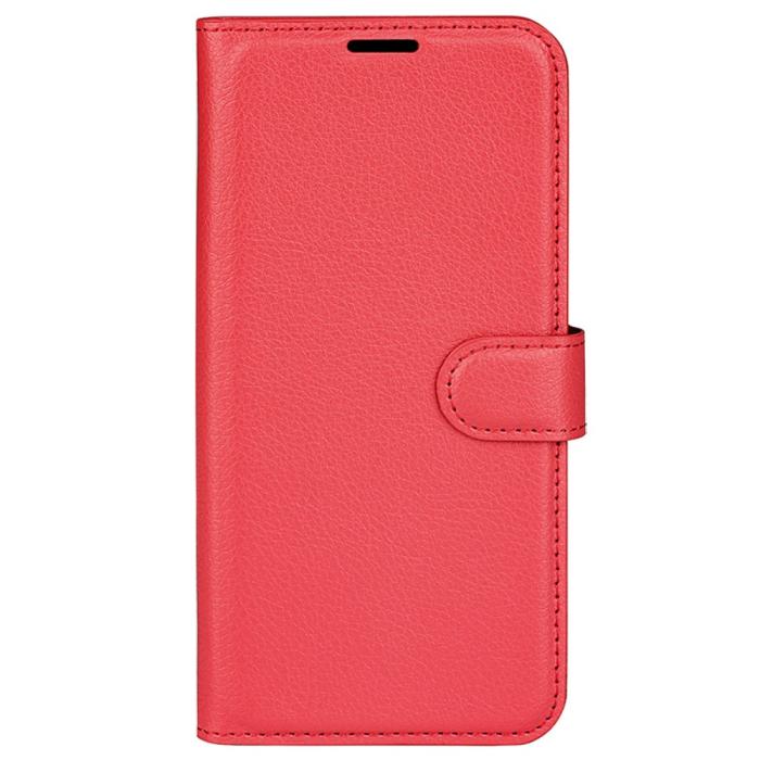 Bild 5, Motorola Edge 50 Pro 5G Litchi Läder Fodral Röd