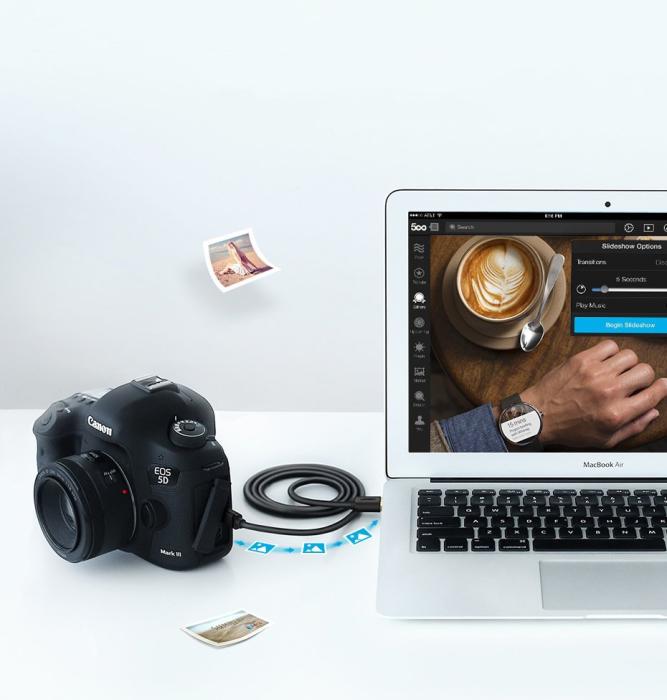 Bild 5, Ugreen 1m USB-A - USB Mini-B 5 Pin Laddningskabel Svart