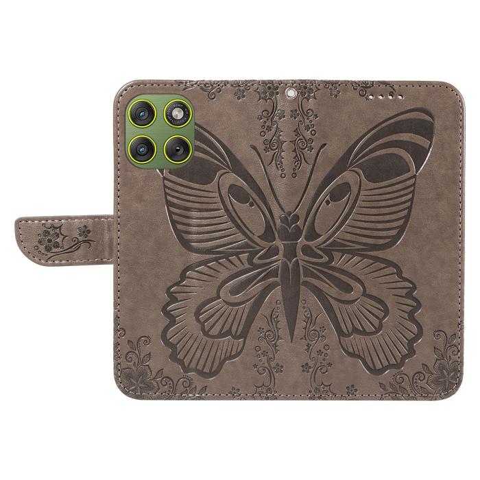 Bild 2, Motorola Edge 70 Fodral Med Fjäril Tryck Grå
