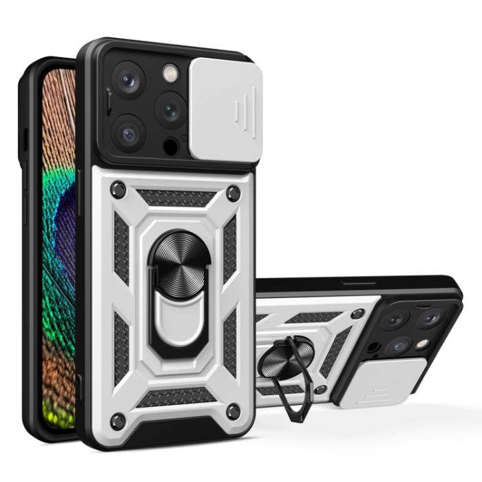 Bild 1, iPhone 15 Pro Max Skal CamShield Ring Hybrid Silver