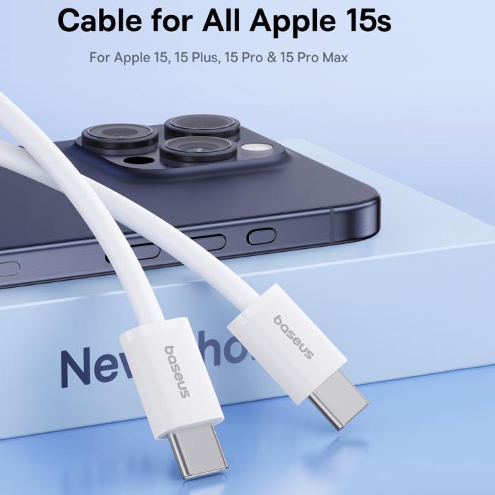 Bild 2, Baseus 2m 30W PD USB-C - USB-C Kabel Superior Series 2 Vit