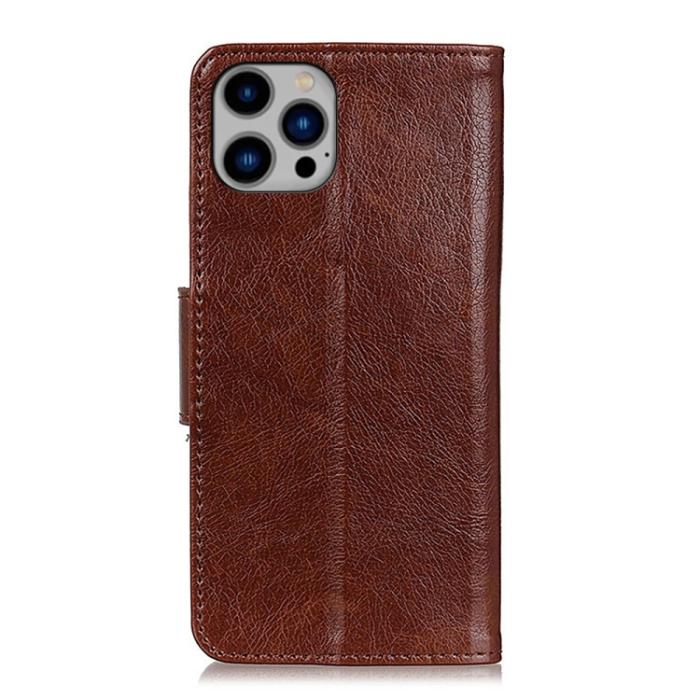 Bild 3, iPhone 15 Pro Fodral Läder Nappa Textur Brun