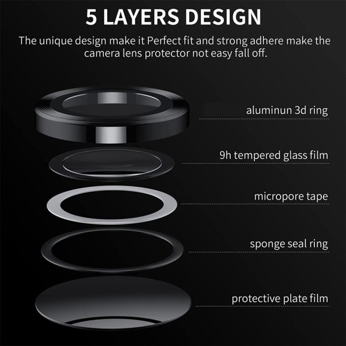 Bild 4, ENKAY Galaxy Z Flip 5 Linsskydd Aluminium Härdat Glas Blå