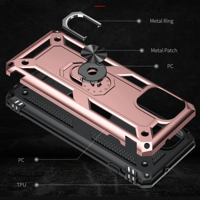 Bild 5, Motorola Moto G100 Skal Hybrid Ring Skal Roséguld