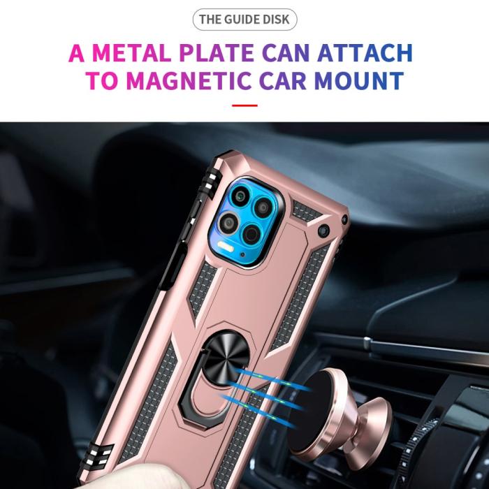 Bild 6, Motorola Moto G100 Skal Hybrid Ring Skal Roséguld