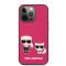 Karl Lagerfeld iPhone 13 Pro Skal Karl & Choupette PU Läder Fuchsia