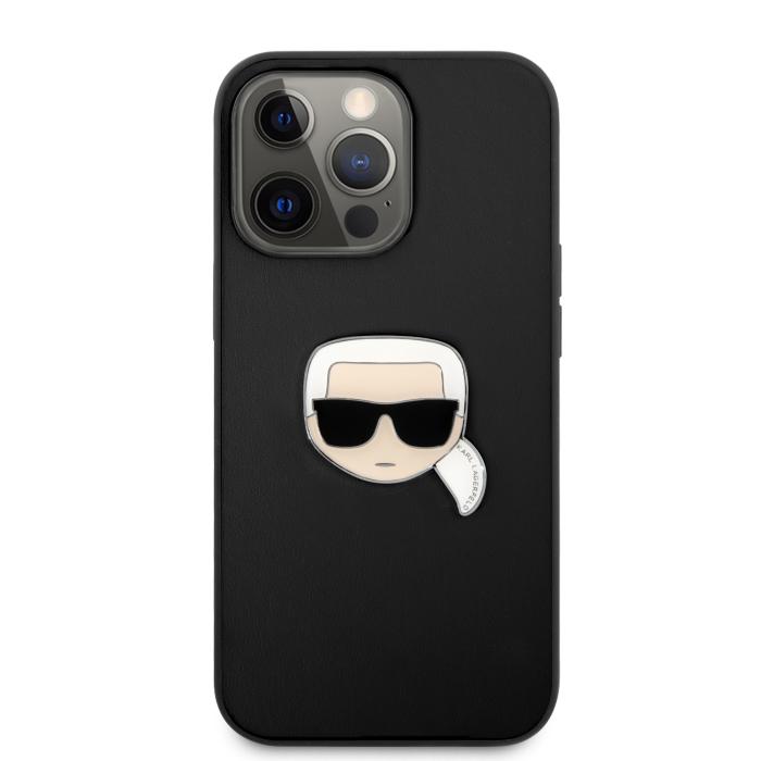 Bild 2, Karl Lagerfeld iPhone 13 Pro Skal PU Läder Karl Head Svart