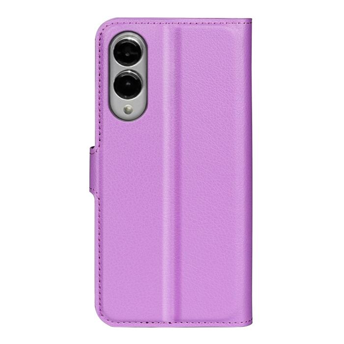 Bild 6, Samsung Galaxy S25 Edge Fodral Litchi Läder Lila