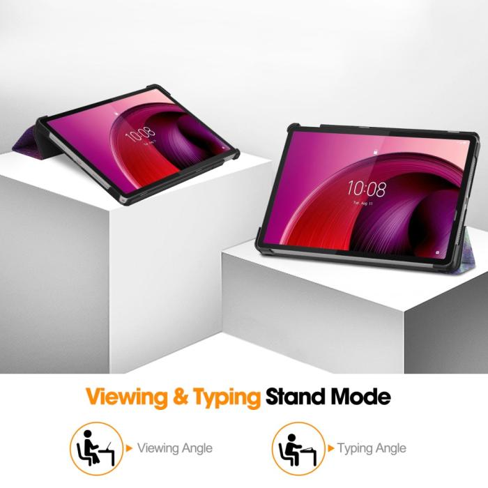 Bild 4, Lenovo Tab M11 Fodral Tri-Fold Läder Cosmic Space