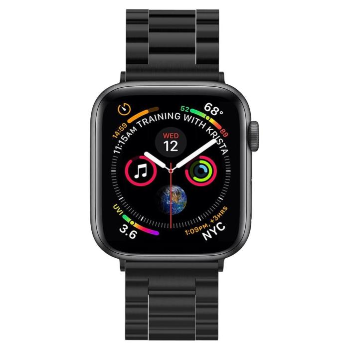 Bild 3, Spigen Apple Watch 42/44/45/46/49 mm Armband Modern Fit Svart