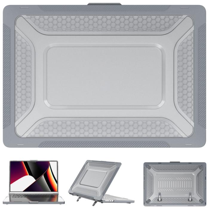 Bild 2, MacBook Pro 16 2021-2023 Skal Med Kickstand Grå