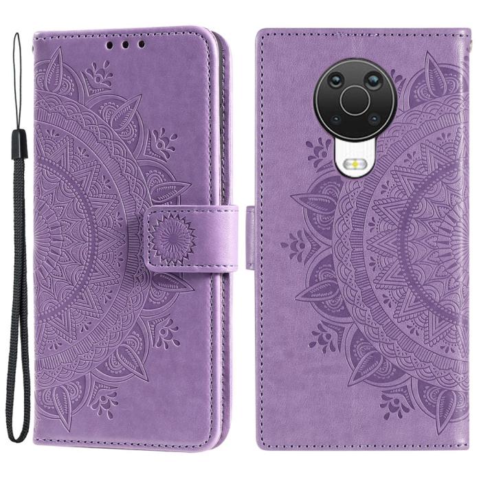 Bild 1, Nokia G10 / G20 Fodral Tryckt Mandala Läder Lila