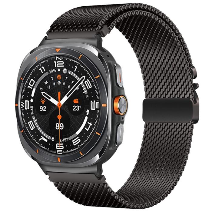 Bild 2, Galaxy Watch 8 46/44/40 mm Armband Milanese Svart