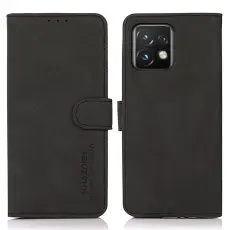 KHAZNEH Motorola Edge 40 Pro 5G Fodral Retro L&auml;der Svart