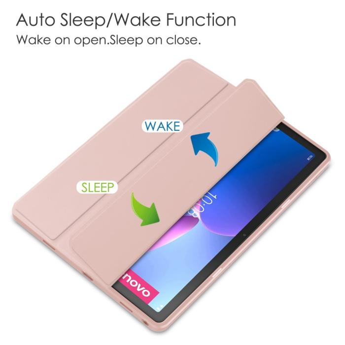 Bild 4, Lenovo Tab M10 Plus Gen 3 Fodral Tri-Fold Hybrid Ljus Rosa