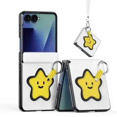 DUX DUCIS Samsung Galaxy Z Flip 8 Skal PU-L&auml;der Stj&auml;rna Vit