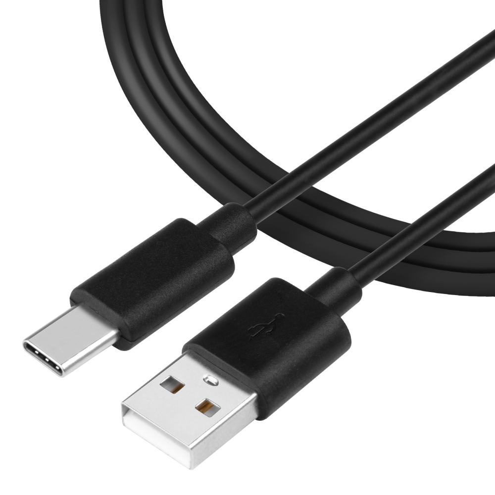 Tactical 1m 2.4A 12W USB-C Laddkabel Smooth Svart