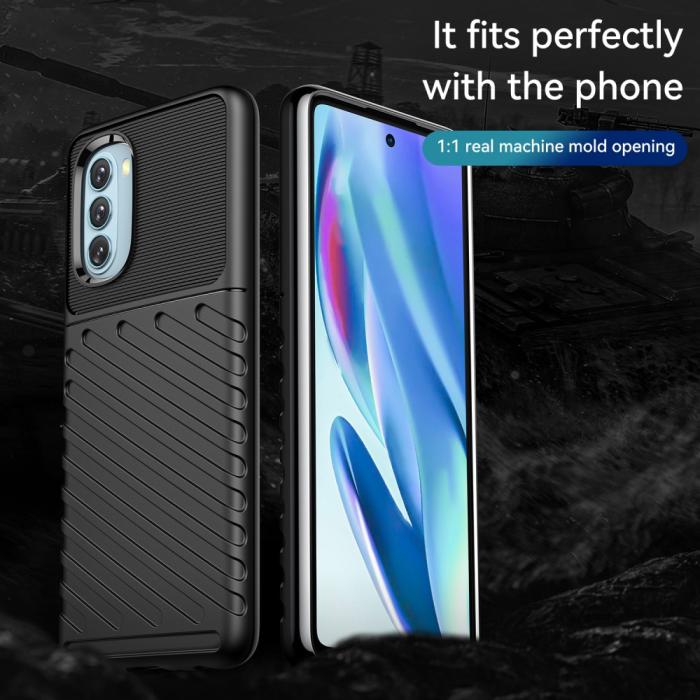 Bild 2, Motorola Moto G51 Skal Twill Textur Svart