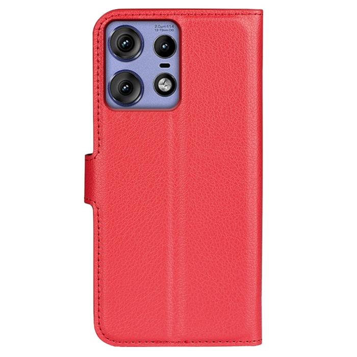 Bild 6, Motorola Edge 50 Pro 5G Litchi Läder Fodral Röd