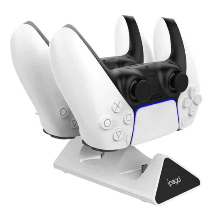 Bild 2, iPega Sony PS5 DualSense LED USB-C Snabbladdningsstation Vit