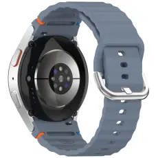 Galaxy Watch 5/5 Pro/6/7/FE Armband Silikon Wave Design Bl&aring;