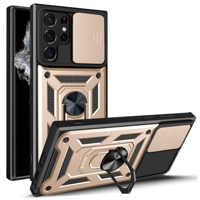 Bild 1, Samsung Galaxy S23 Ultra Skal Ring CamShield Guld