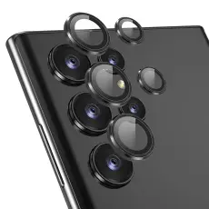 ENKAY Samsung Galaxy S23 Ultra Linsskydd Härdat Glas Svart