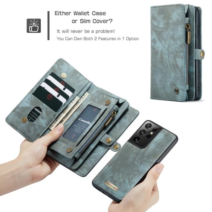 Bild 4, Samsung Galaxy S21 Ultra - CASEME 2-i-1 Multifunktionellt Plånboksfodral - Grön