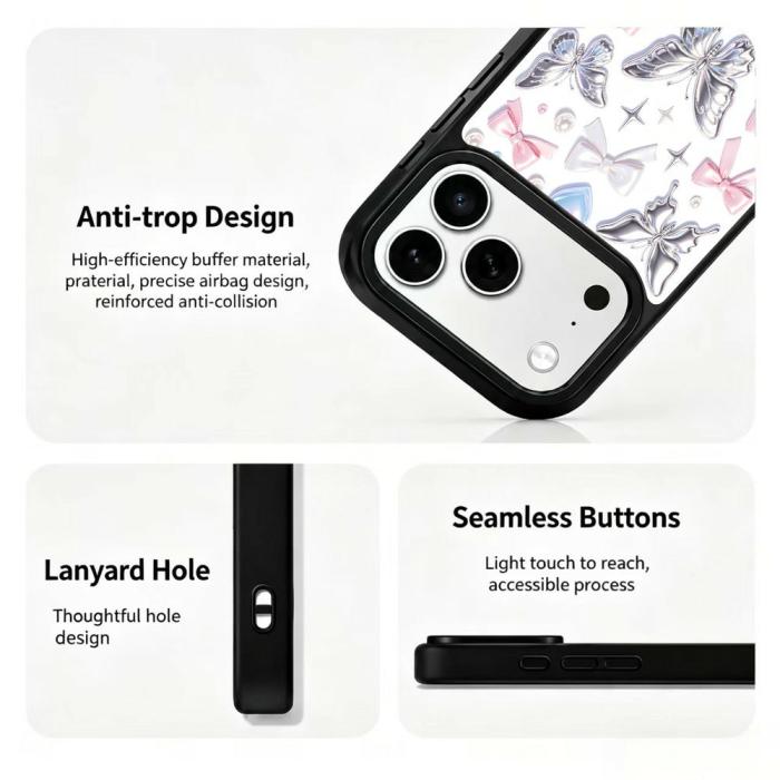 Bild 3, iPhone 18 Pro / 17 Pro Skal MagSafe UV-Mönster Fjärilar