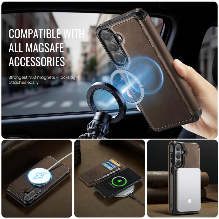 Bild 2, CASEME Samsung Galaxy S26 Skal RFID Plånbok Brun