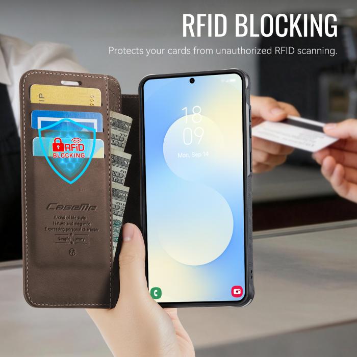 Bild 4, CASEME Samsung Galaxy S26 Skal RFID Plånbok Brun