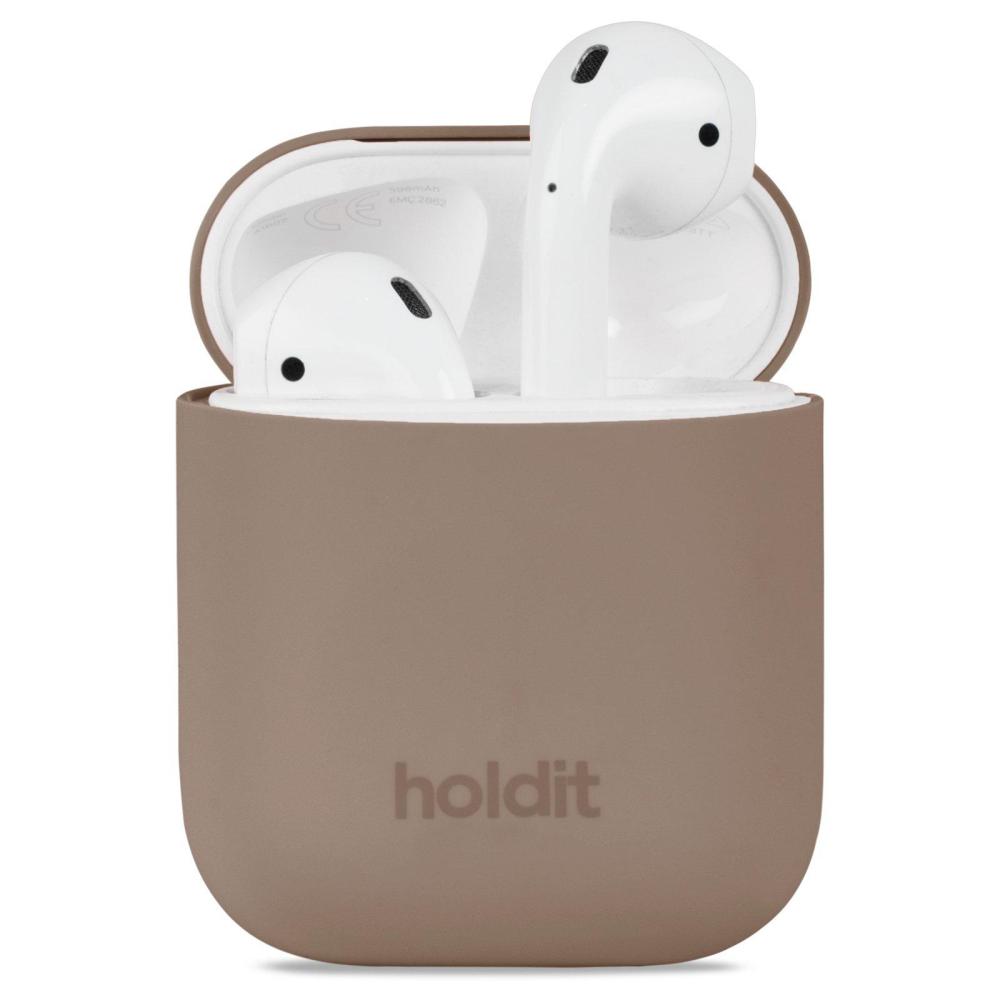 holdit AirPods Nygård Skal Silikon Mocha Brown