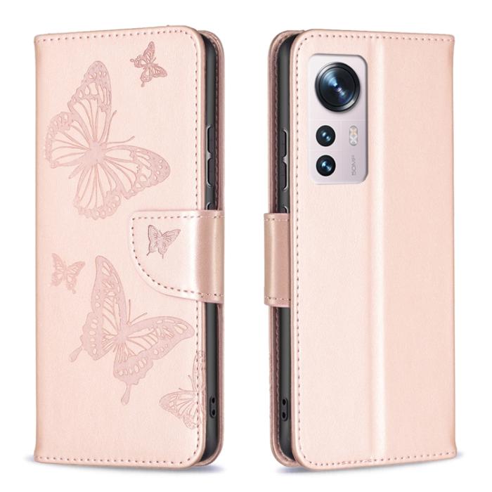 Bild 2, Xiaomi 12 Fodral Tryck Butterfly Roséguld