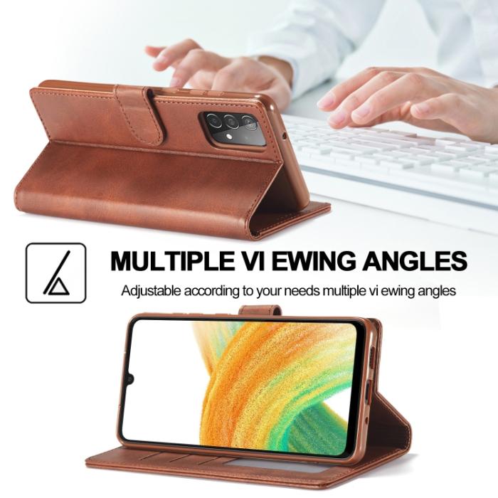 Bild 5, LC.IMEEKE Samsung Galaxy A33 5G Fodral Läder Röd/Rosa