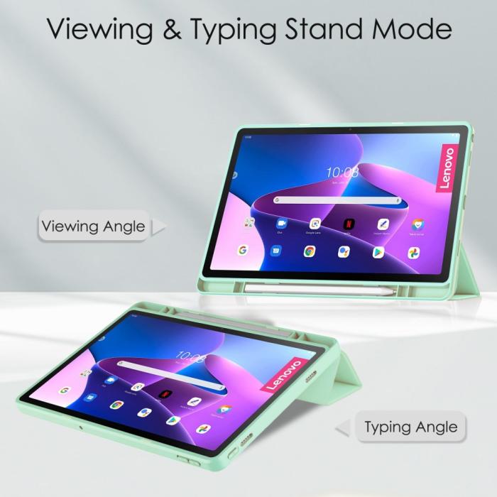 Bild 2, Lenovo Tab M10 Plus Gen 3 Fodral Tri-Fold Hybrid Grön