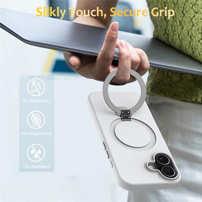 Bild 2, iPhone 17 Skal MagSafe Kickstand Hybrid Vit