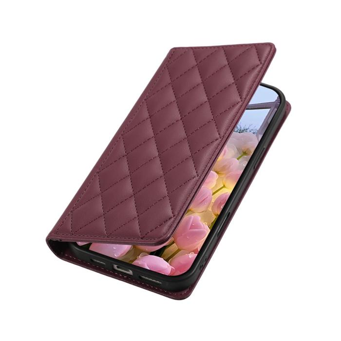 Bild 5, Samsung Galaxy S26 Fodral RFID Rhombus Läder Röd