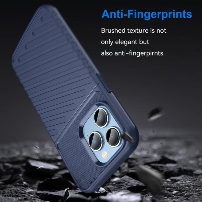 Bild 3, iPhone 14 Pro Skal Twill Textur TPU Blå